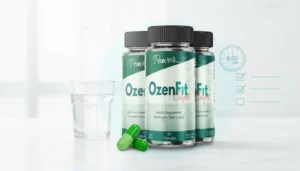 Como tomar OzenFit Caps corretamente com cápsulas e água, destacando uso antes das refeições e rotina diária